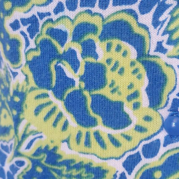 ANN TAYLOR Crew Neck Cardigan Sweater Short Sleeve Blue Green Yellow Pai… - Picture 9 of 12